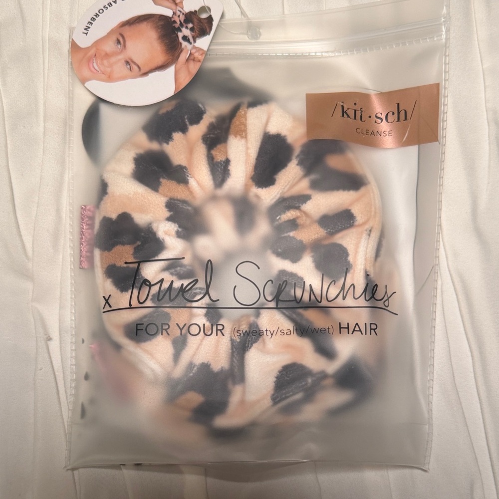 Kitsch Tan and Black Towel Scrunchies